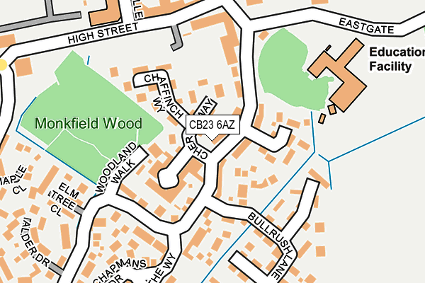 CB23 6AZ map - OS OpenMap – Local (Ordnance Survey)