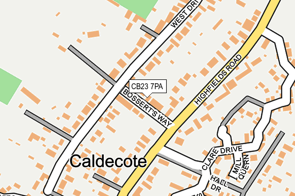CB23 7PA map - OS OpenMap – Local (Ordnance Survey) CB23 7PA map - OS OpenMap – Local (Ordnance Survey)