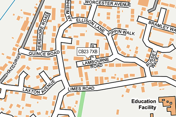 CB23 7XB map - OS OpenMap – Local (Ordnance Survey) CB23 7XB map - OS OpenMap – Local (Ordnance Survey)