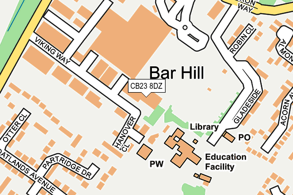 CB23 8DZ map - OS OpenMap – Local (Ordnance Survey) CB23 8DZ map - OS OpenMap – Local (Ordnance Survey)