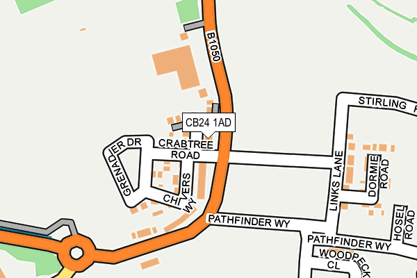 CB24 1AD map - OS OpenMap – Local (Ordnance Survey) CB24 1AD map - OS OpenMap – Local (Ordnance Survey)