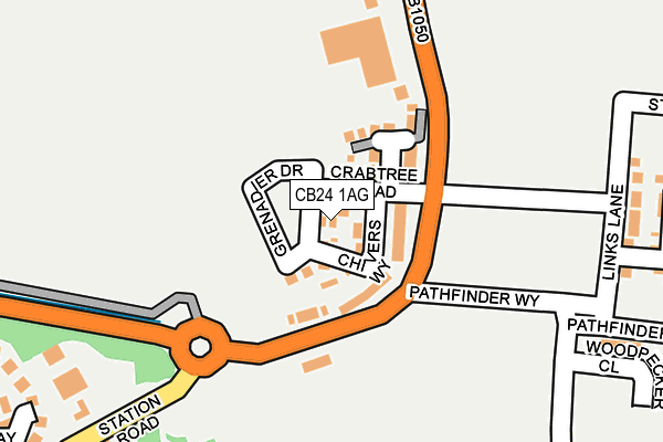 CB24 1AG map - OS OpenMap – Local (Ordnance Survey) CB24 1AG map - OS OpenMap – Local (Ordnance Survey)