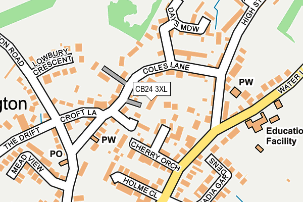 CB24 3XL map - OS OpenMap – Local (Ordnance Survey) CB24 3XL map - OS OpenMap – Local (Ordnance Survey)