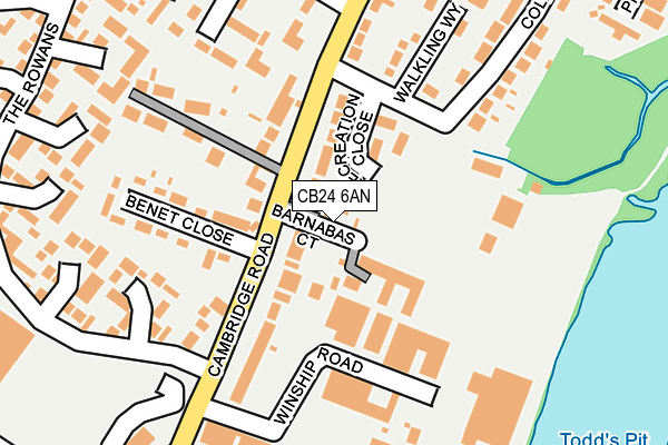 CB24 6AN map - OS OpenMap – Local (Ordnance Survey) CB24 6AN map - OS OpenMap – Local (Ordnance Survey)