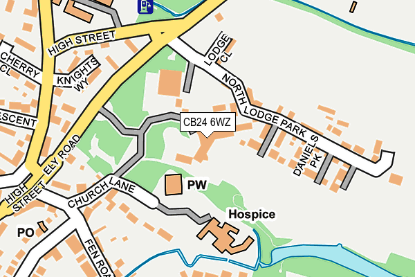CB24 6WZ map - OS OpenMap – Local (Ordnance Survey) CB24 6WZ map - OS OpenMap – Local (Ordnance Survey)