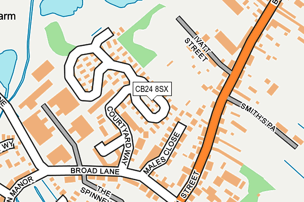CB24 8SX map - OS OpenMap – Local (Ordnance Survey) CB24 8SX map - OS OpenMap – Local (Ordnance Survey)