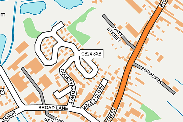 CB24 8XB map - OS OpenMap – Local (Ordnance Survey) CB24 8XB map - OS OpenMap – Local (Ordnance Survey)