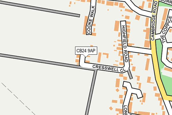 CB24 9AP map - OS OpenMap – Local (Ordnance Survey) CB24 9AP map - OS OpenMap – Local (Ordnance Survey)