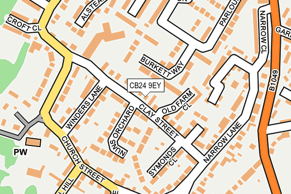 CB24 9EY map - OS OpenMap – Local (Ordnance Survey) CB24 9EY map - OS OpenMap – Local (Ordnance Survey)