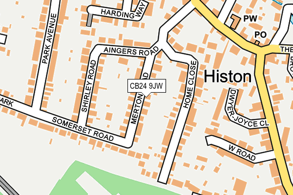 CB24 9JW map - OS OpenMap – Local (Ordnance Survey) CB24 9JW map - OS OpenMap – Local (Ordnance Survey)