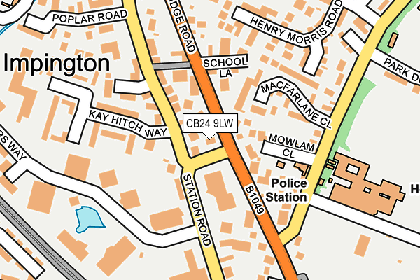 CB24 9LW map - OS OpenMap – Local (Ordnance Survey) CB24 9LW map - OS OpenMap – Local (Ordnance Survey)