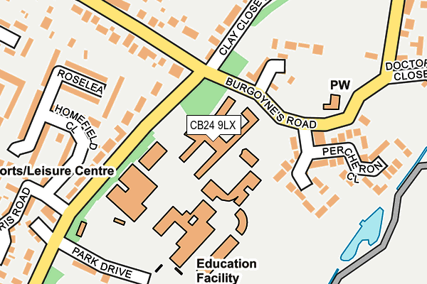 CB24 9LX map - OS OpenMap – Local (Ordnance Survey) CB24 9LX map - OS OpenMap – Local (Ordnance Survey)
