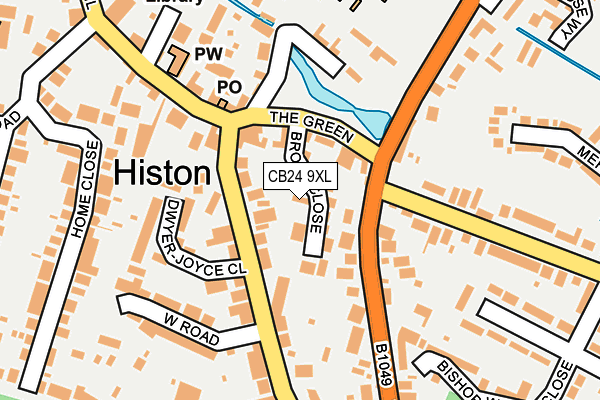 CB24 9XL map - OS OpenMap – Local (Ordnance Survey) CB24 9XL map - OS OpenMap – Local (Ordnance Survey)