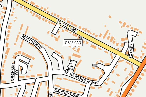 CB25 0AD map - OS OpenMap – Local (Ordnance Survey) CB25 0AD map - OS OpenMap – Local (Ordnance Survey)