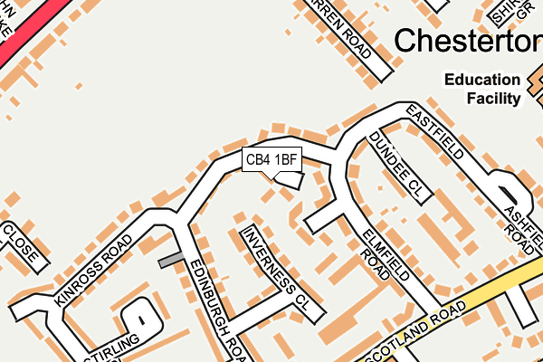 CB4 1BF map - OS OpenMap – Local (Ordnance Survey) CB4 1BF map - OS OpenMap – Local (Ordnance Survey)