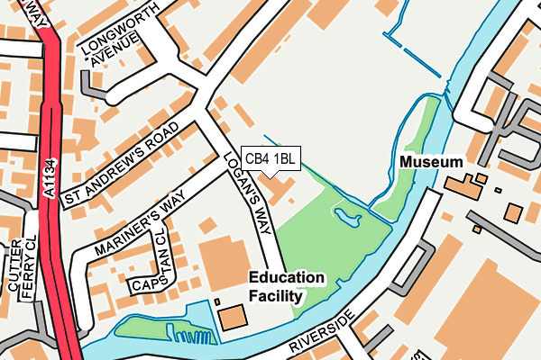 CB4 1BL map - OS OpenMap – Local (Ordnance Survey) CB4 1BL map - OS OpenMap – Local (Ordnance Survey)