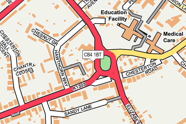 CB4 1BT map - OS OpenMap – Local (Ordnance Survey) CB4 1BT map - OS OpenMap – Local (Ordnance Survey)
