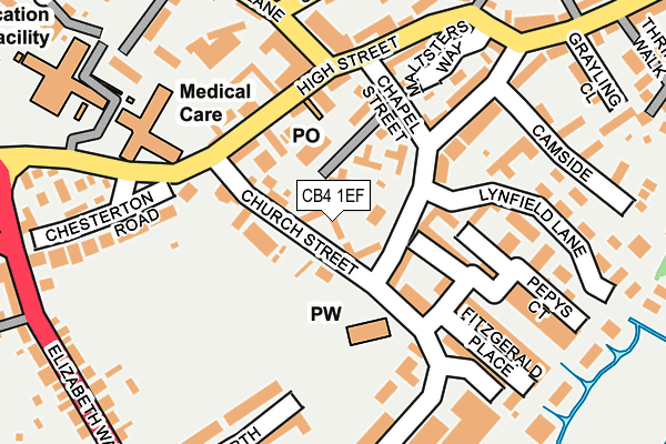 CB4 1EF map - OS OpenMap – Local (Ordnance Survey) CB4 1EF map - OS OpenMap – Local (Ordnance Survey)