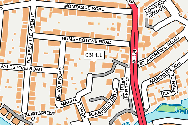 CB4 1JU map - OS OpenMap – Local (Ordnance Survey) CB4 1JU map - OS OpenMap – Local (Ordnance Survey)