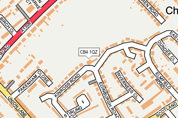 CB4 1QZ map - OS OpenMap – Local (Ordnance Survey) CB4 1QZ map - OS OpenMap – Local (Ordnance Survey)