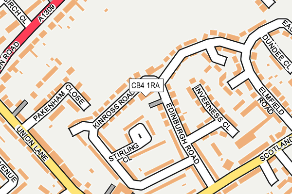CB4 1RA map - OS OpenMap – Local (Ordnance Survey) CB4 1RA map - OS OpenMap – Local (Ordnance Survey)