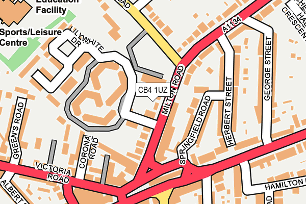 CB4 1UZ map - OS OpenMap – Local (Ordnance Survey) CB4 1UZ map - OS OpenMap – Local (Ordnance Survey)