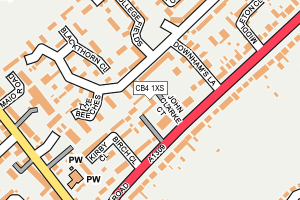 CB4 1XS map - OS OpenMap – Local (Ordnance Survey) CB4 1XS map - OS OpenMap – Local (Ordnance Survey)