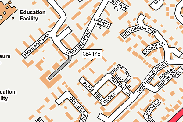 CB4 1YE map - OS OpenMap – Local (Ordnance Survey)