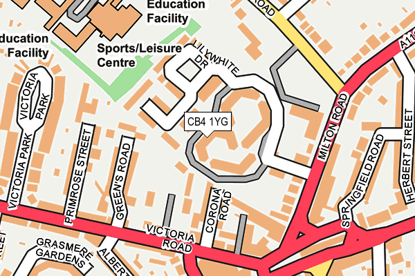 CB4 1YG map - OS OpenMap – Local (Ordnance Survey) CB4 1YG map - OS OpenMap – Local (Ordnance Survey)