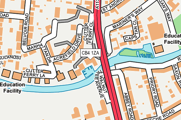 CB4 1ZA map - OS OpenMap – Local (Ordnance Survey) CB4 1ZA map - OS OpenMap – Local (Ordnance Survey)