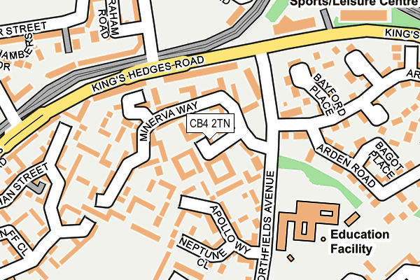 CB4 2TN map - OS OpenMap – Local (Ordnance Survey) CB4 2TN map - OS OpenMap – Local (Ordnance Survey)