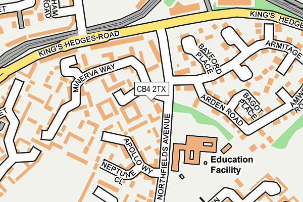 CB4 2TX map - OS OpenMap – Local (Ordnance Survey) CB4 2TX map - OS OpenMap – Local (Ordnance Survey)