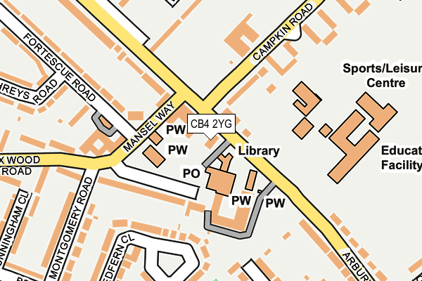 CB4 2YG map - OS OpenMap – Local (Ordnance Survey) CB4 2YG map - OS OpenMap – Local (Ordnance Survey)