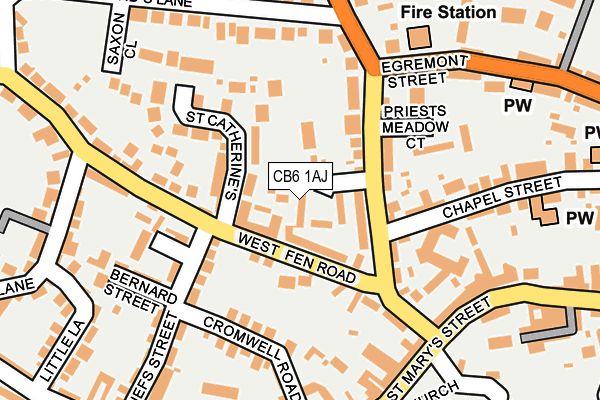 CB6 1AJ map - OS OpenMap – Local (Ordnance Survey) CB6 1AJ map - OS OpenMap – Local (Ordnance Survey)
