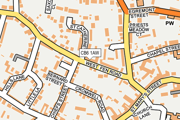 CB6 1AW map - OS OpenMap – Local (Ordnance Survey) CB6 1AW map - OS OpenMap – Local (Ordnance Survey)