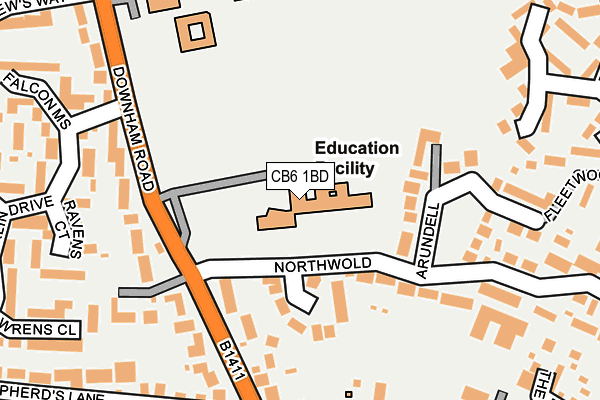 CB6 1BD map - OS OpenMap – Local (Ordnance Survey) CB6 1BD map - OS OpenMap – Local (Ordnance Survey)
