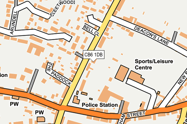 CB6 1DB map - OS OpenMap – Local (Ordnance Survey) CB6 1DB map - OS OpenMap – Local (Ordnance Survey)