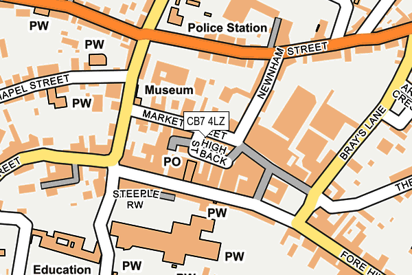 CB7 4LZ map - OS OpenMap – Local (Ordnance Survey) CB7 4LZ map - OS OpenMap – Local (Ordnance Survey)