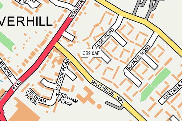 CB9 0AF map - OS OpenMap – Local (Ordnance Survey) CB9 0AF map - OS OpenMap – Local (Ordnance Survey)