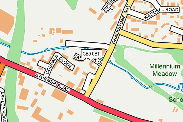 CB9 0BT map - OS OpenMap – Local (Ordnance Survey)