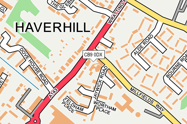CB9 0DX map - OS OpenMap – Local (Ordnance Survey) CB9 0DX map - OS OpenMap – Local (Ordnance Survey)