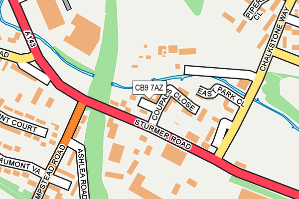 CB9 7AZ map - OS OpenMap – Local (Ordnance Survey) CB9 7AZ map - OS OpenMap – Local (Ordnance Survey)