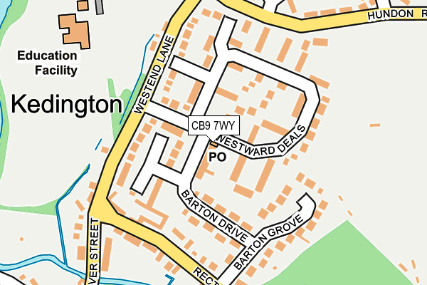 CB9 7WY map - OS OpenMap – Local (Ordnance Survey) CB9 7WY map - OS OpenMap – Local (Ordnance Survey)