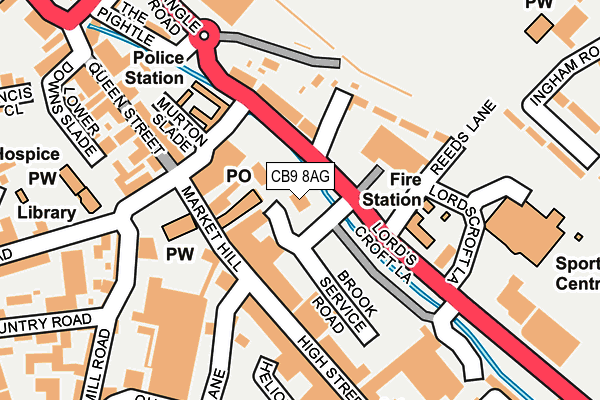 CB9 8AG map - OS OpenMap – Local (Ordnance Survey) CB9 8AG map - OS OpenMap – Local (Ordnance Survey)