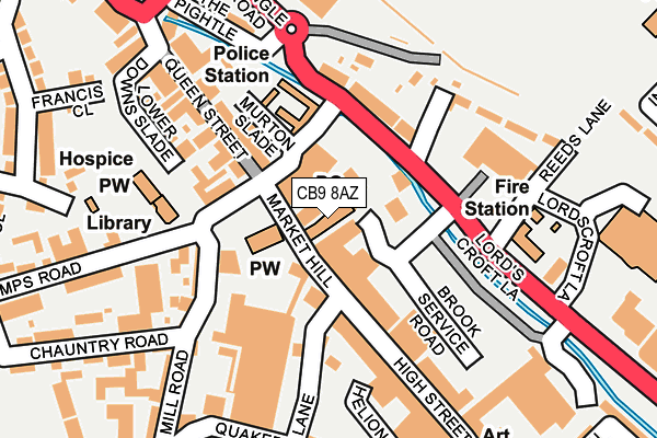 CB9 8AZ map - OS OpenMap – Local (Ordnance Survey) CB9 8AZ map - OS OpenMap – Local (Ordnance Survey)