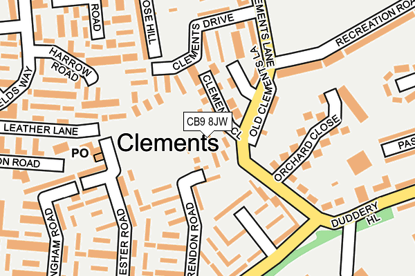 CB9 8JW map - OS OpenMap – Local (Ordnance Survey) CB9 8JW map - OS OpenMap – Local (Ordnance Survey)