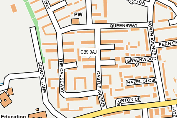 CB9 9AJ map - OS OpenMap – Local (Ordnance Survey) CB9 9AJ map - OS OpenMap – Local (Ordnance Survey)