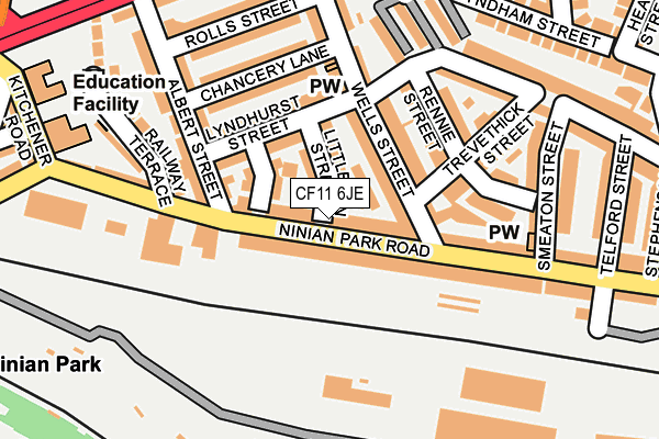 CF11 6JE map - OS OpenMap – Local (Ordnance Survey) CF11 6JE map - OS OpenMap – Local (Ordnance Survey)