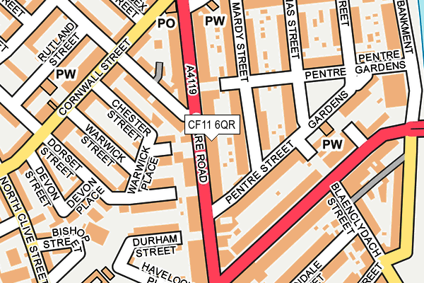 CF11 6QR map - OS OpenMap – Local (Ordnance Survey) CF11 6QR map - OS OpenMap – Local (Ordnance Survey)