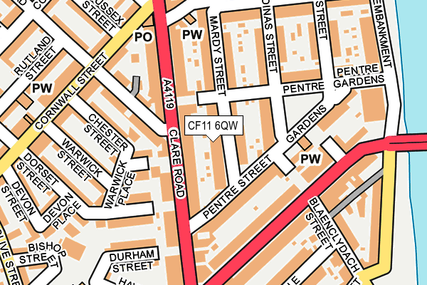 CF11 6QW map - OS OpenMap – Local (Ordnance Survey) CF11 6QW map - OS OpenMap – Local (Ordnance Survey)